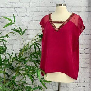 Madison Marcus Silk Fuchsia Sleeveless Top